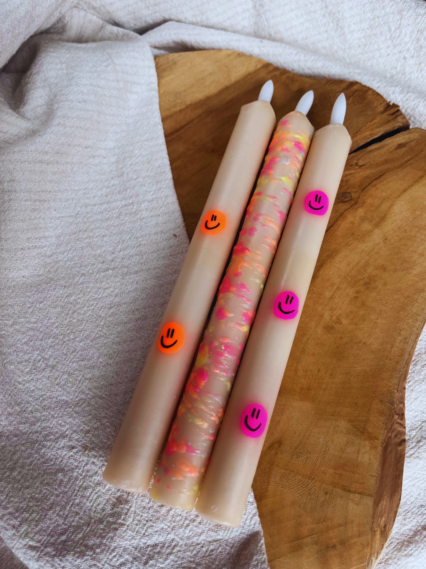 Led Dinerkaars Smiley Neon Oranje