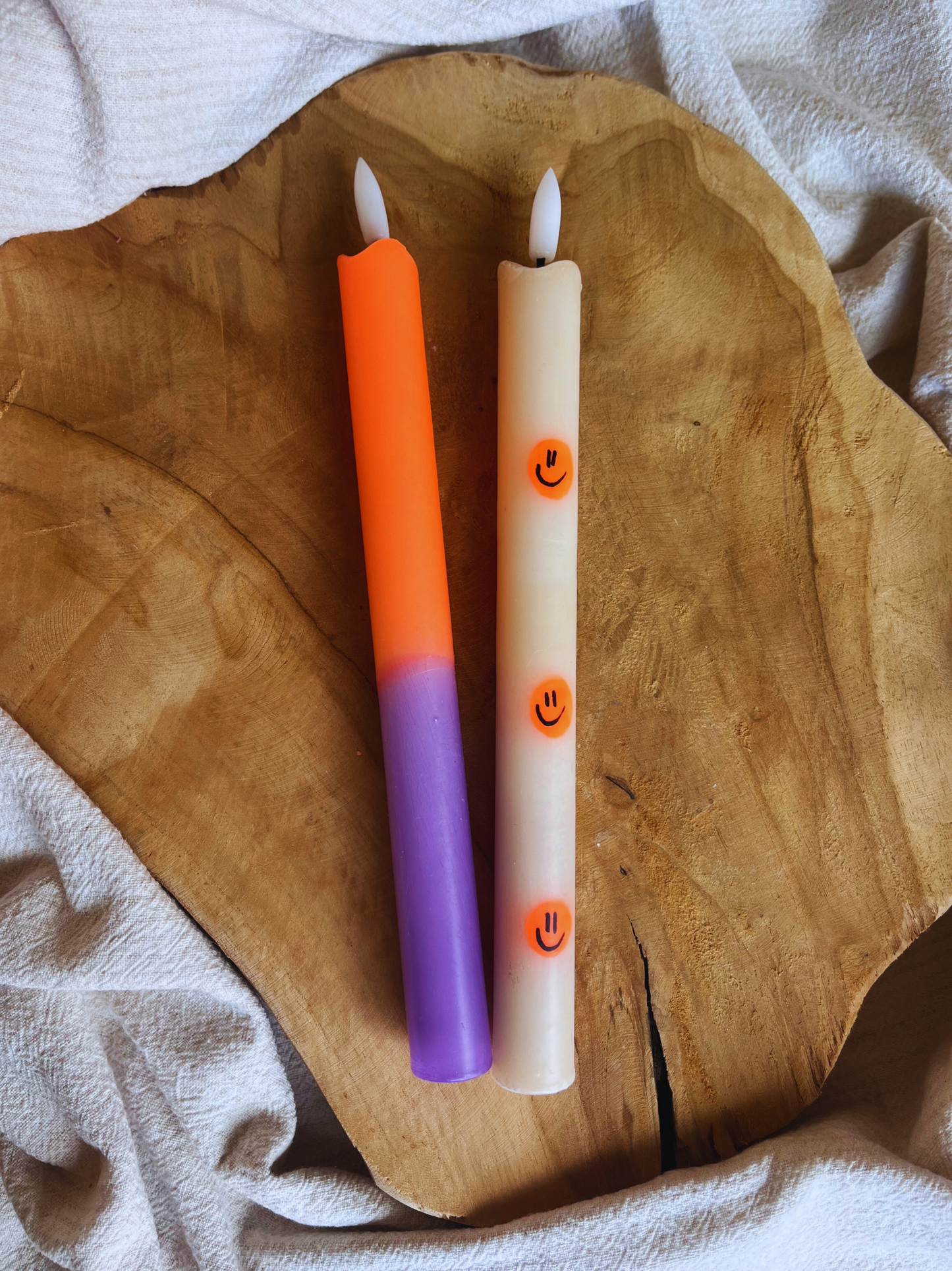 Led Dinerkaars Smiley Neon Oranje