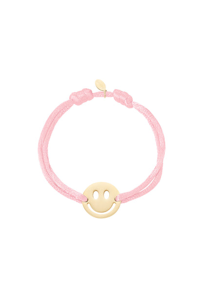 Smiley Armband Roze