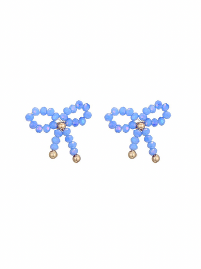 Bow Earrings Blue