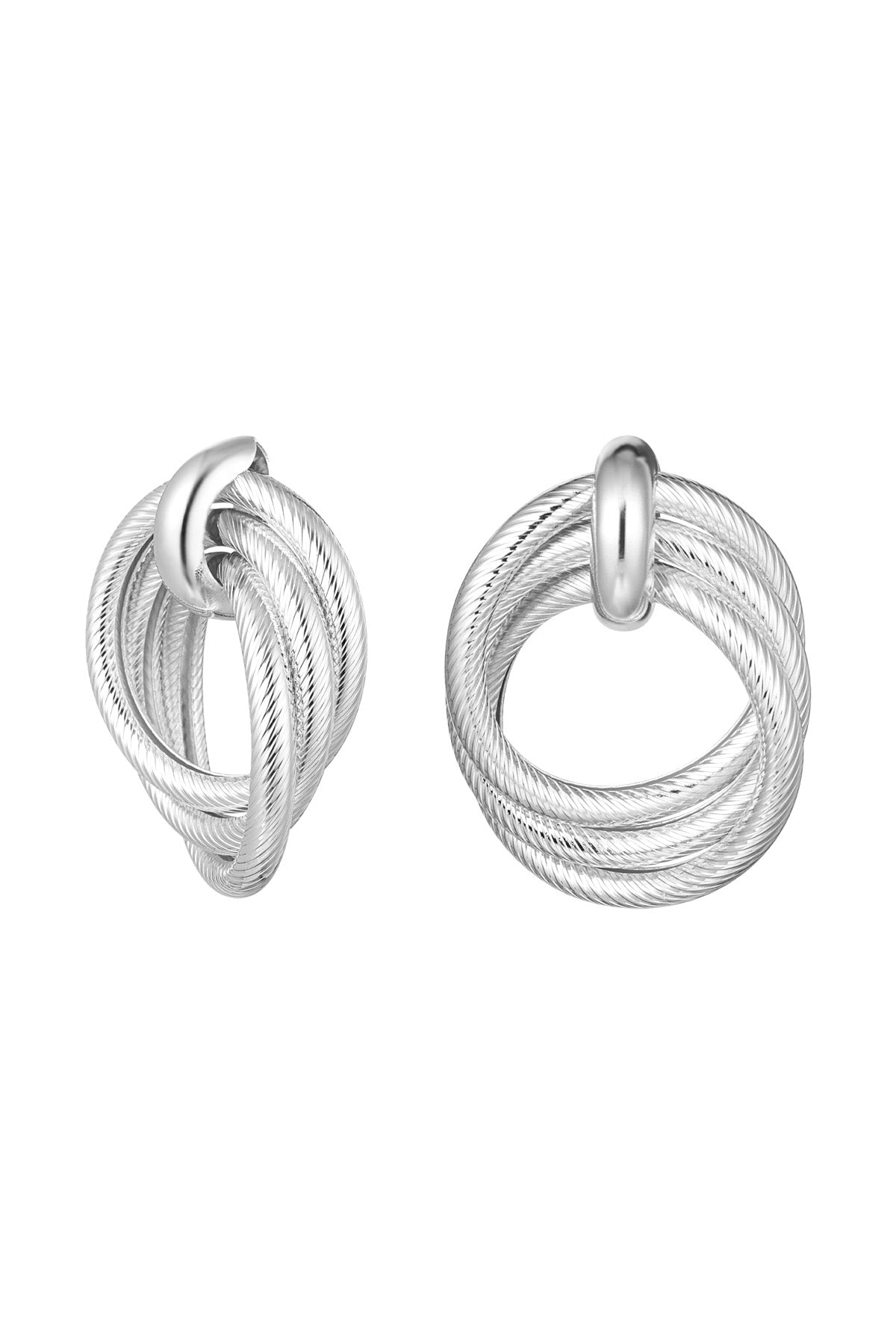 Oorbellen trio hoops zilver