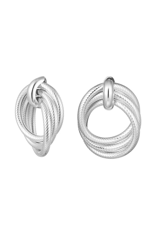 Earrings trio hoops silver