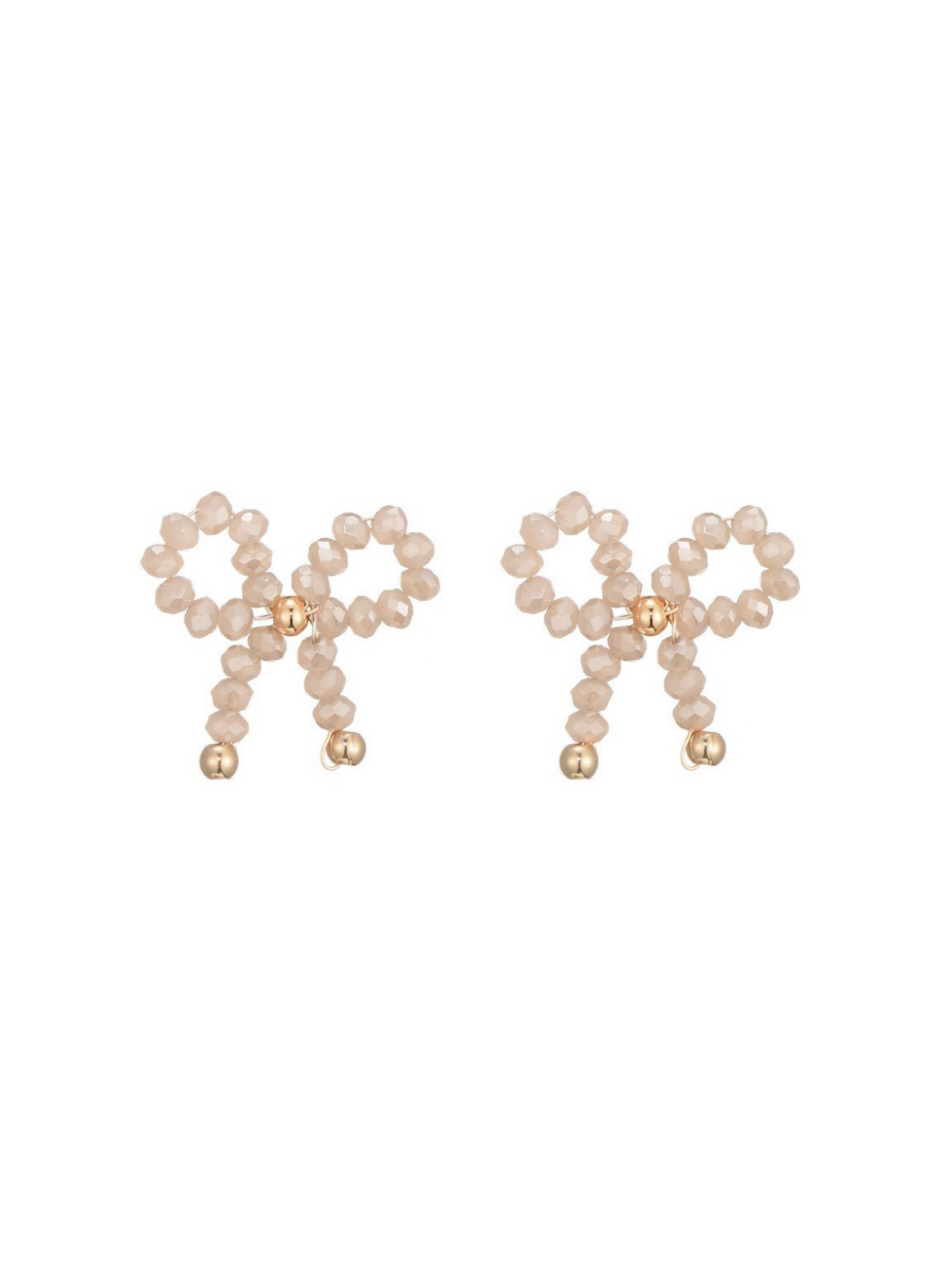 Bow Earrings Beige