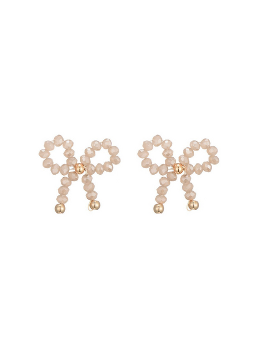 Bow Earrings Beige