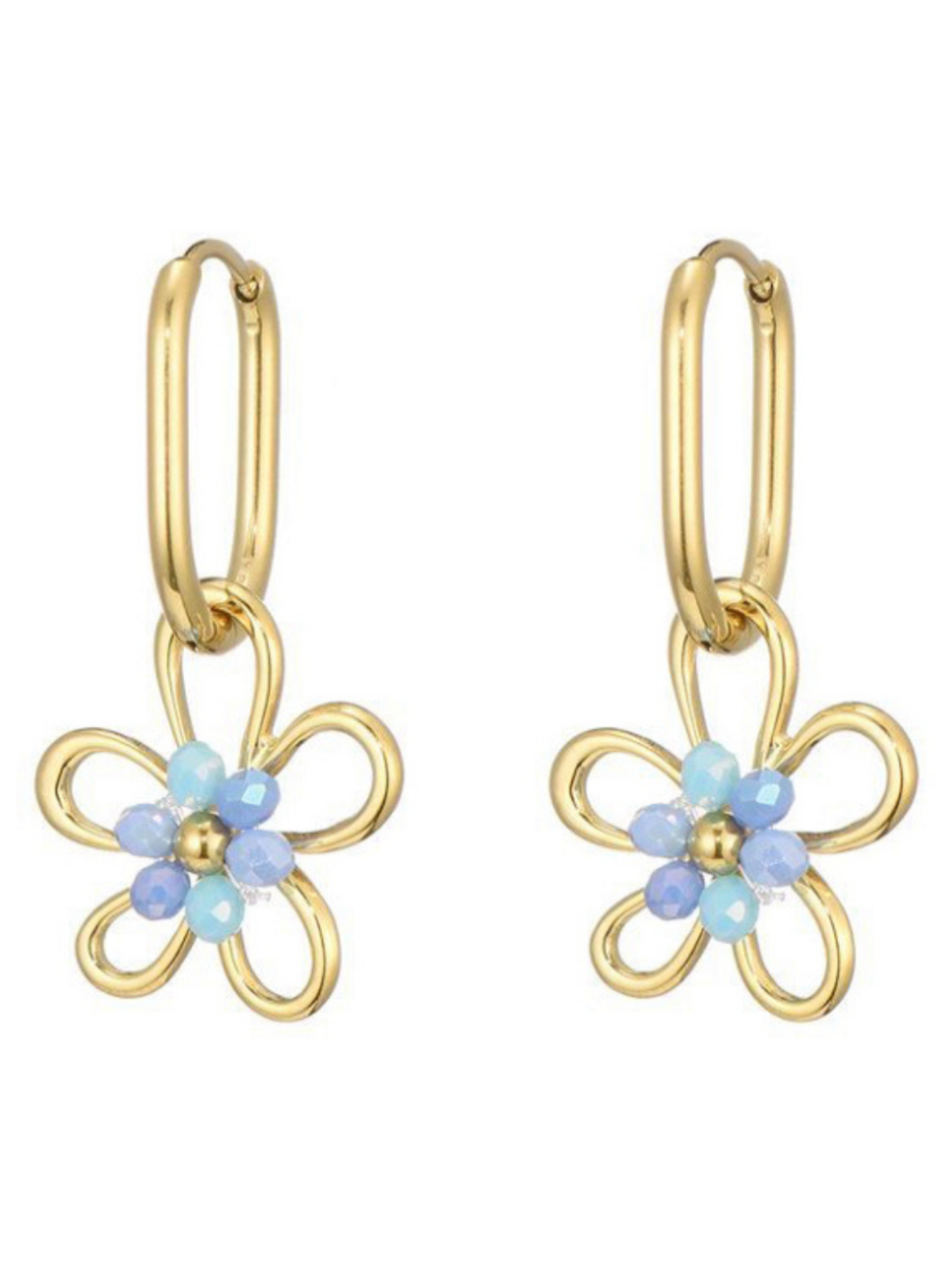 Earrings Flower Blue