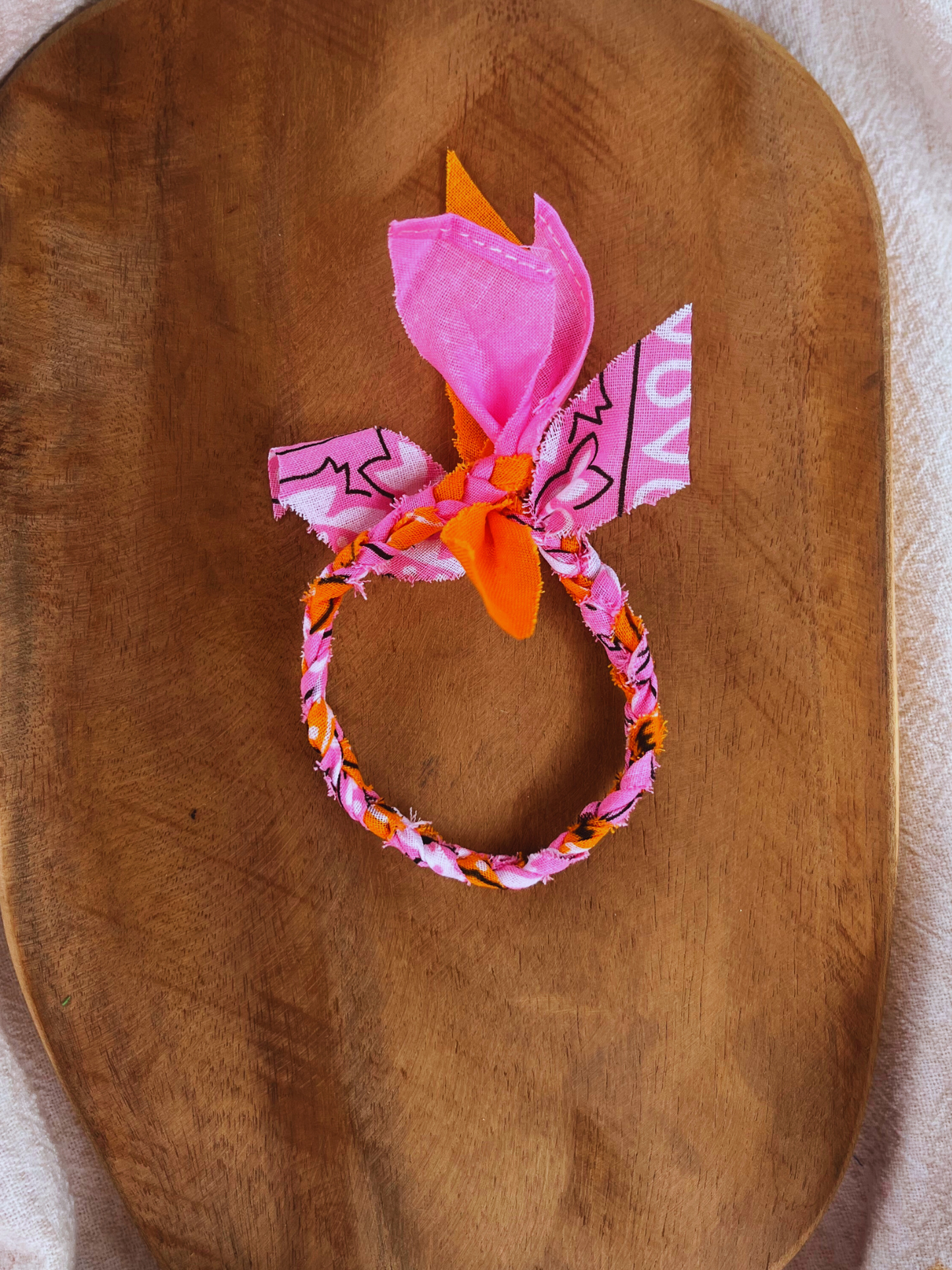 Bandana Armband Pink-Orange