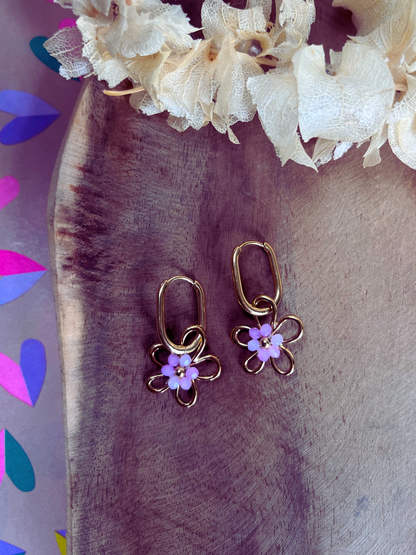 Earrings Flower Lilac