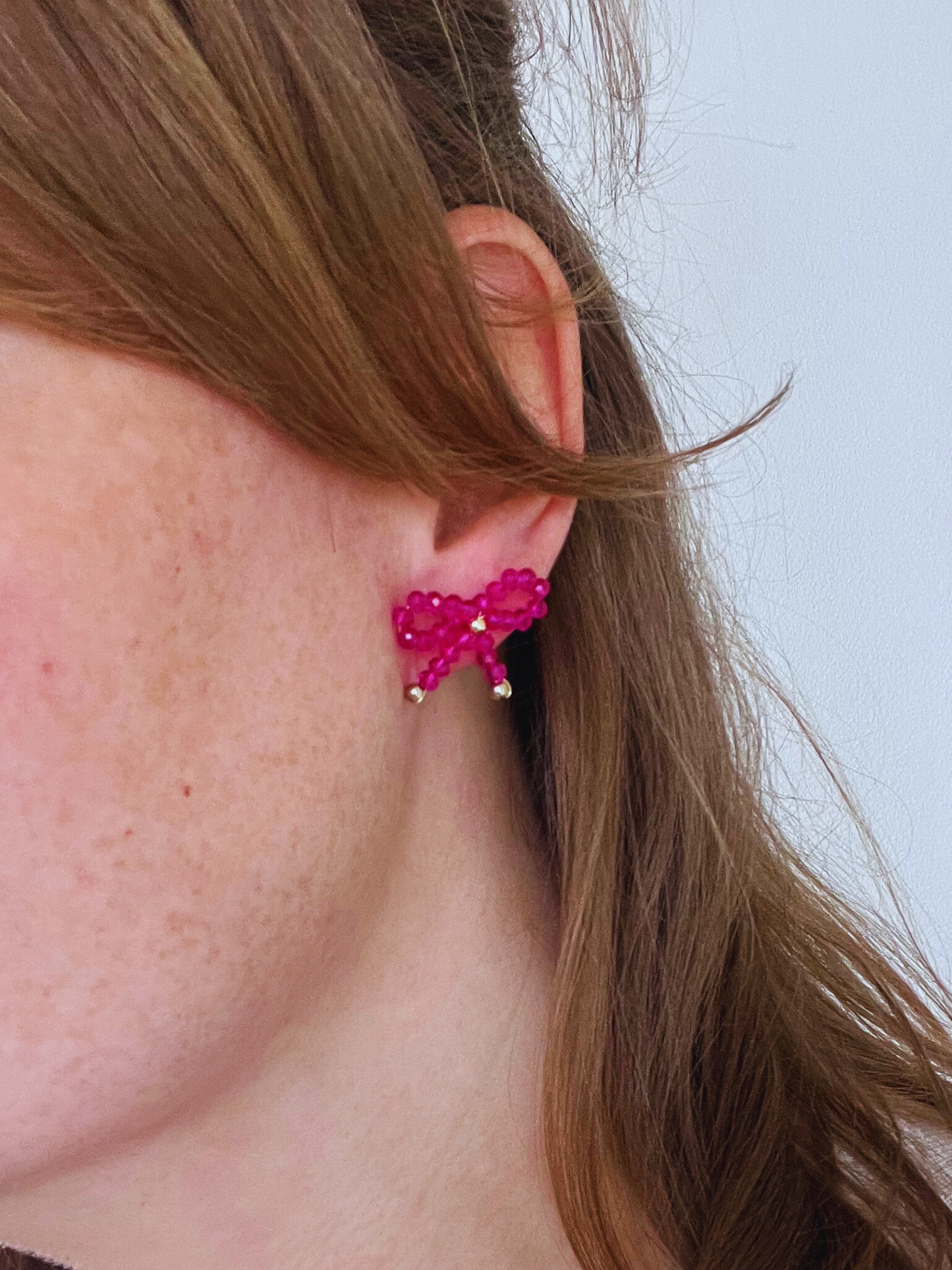 Bow Earrings Pink