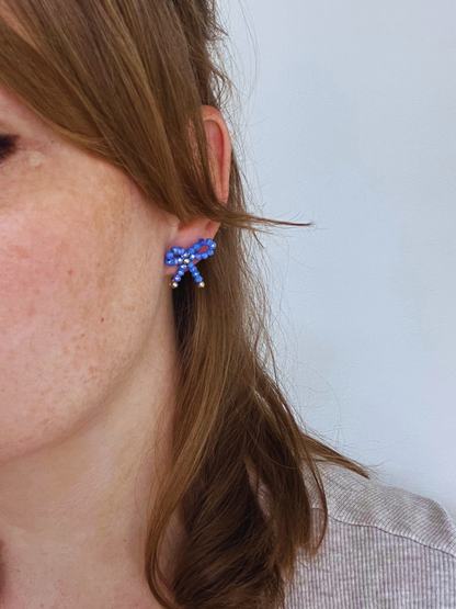 Bow Earrings Blue