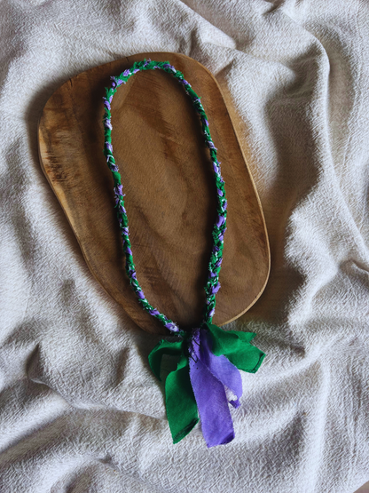 Bandana Necklace Green-Purple