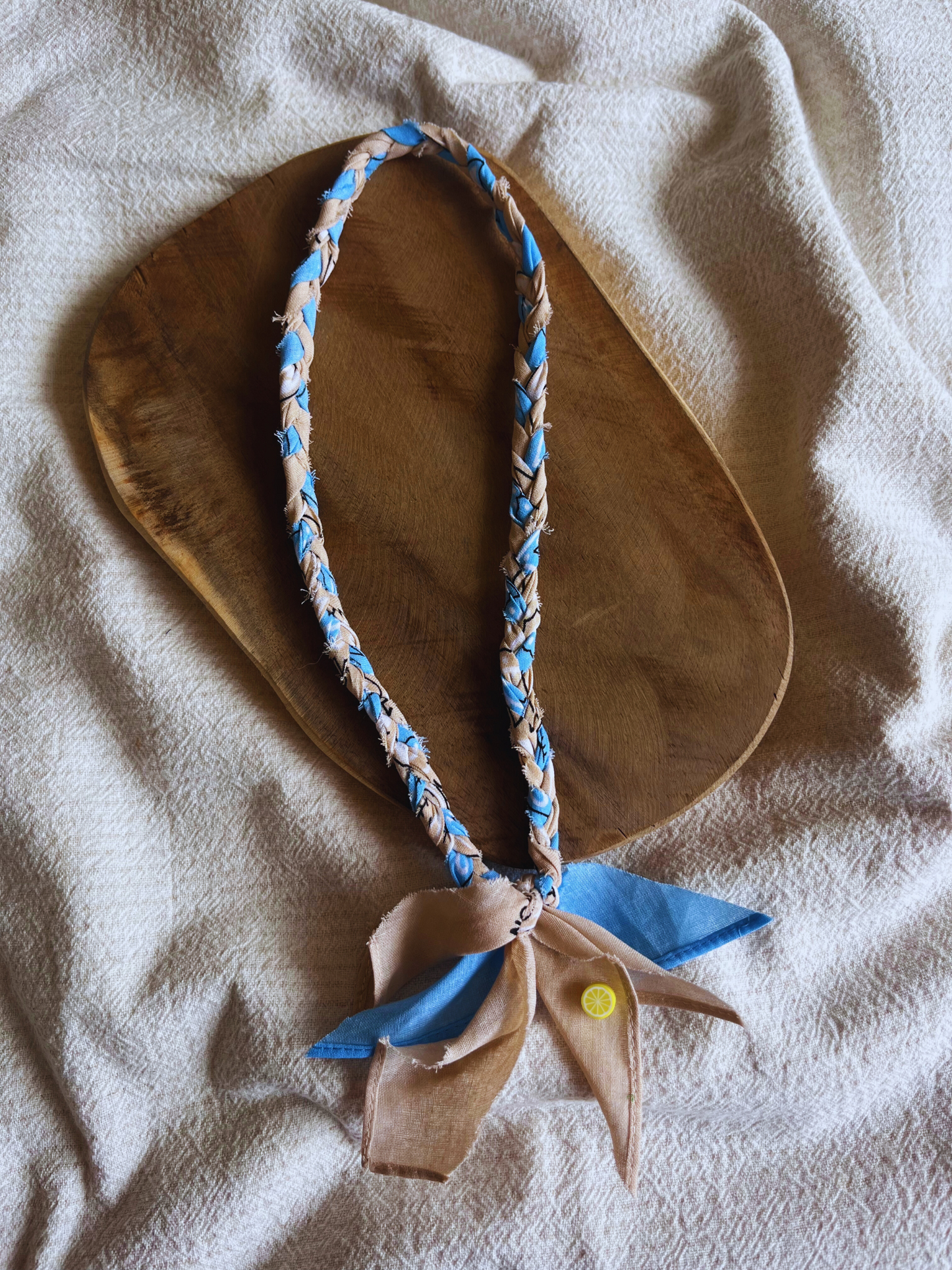 Bandana Ketting Beige-Blue